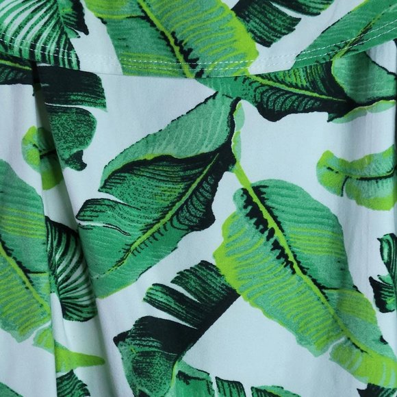 Orange Tree White Green Leaf Off the Shoulder Body Suit Women Size L - Picture 11 of 11